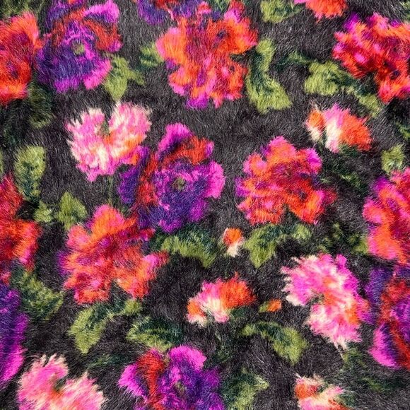 Anthropologie Ariel Fuzzy Eyelash Floral Sweater Sz M Cottagecore Boho - Picture 10 of 12